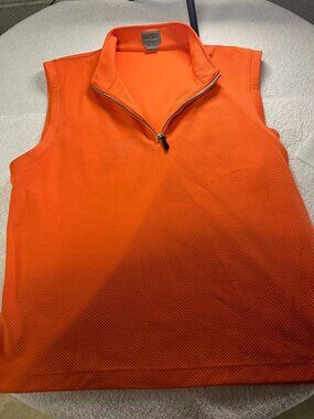 Fennec orange size large quarter zip golf vest